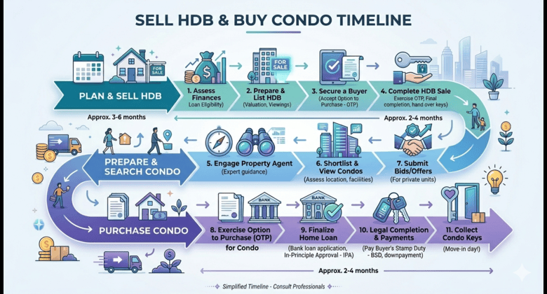 Sell HDB and Buy Condo Timeline