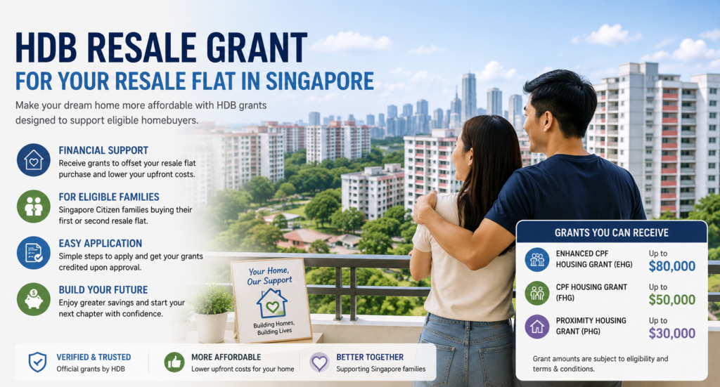 Family reviewing housing grant options for an HDB resale flat in Singapore purchase
