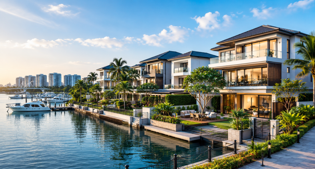 Modern Punggol landed property in Singapore with luxury residential homes