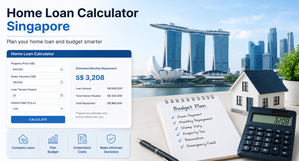 Family planning finances using a home loan calculator in Singapore
